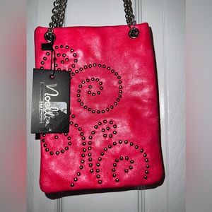 NWT Noelle Small Crossbody Shoulder Bag Purse Faux Leather & Chain Link Strap